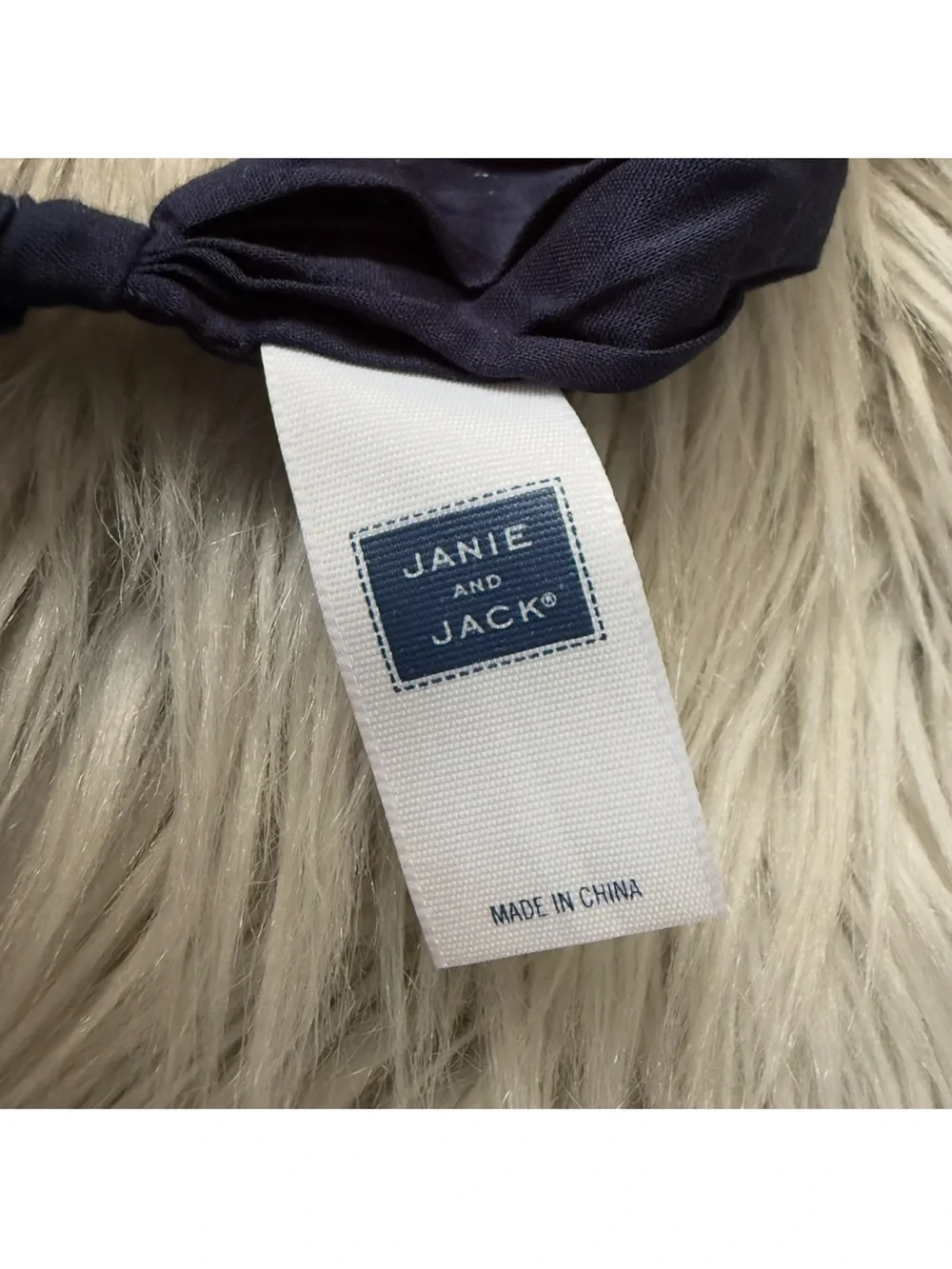 JANIE AND JACK Navy Bow Headband One Size 100% Cotton NWT